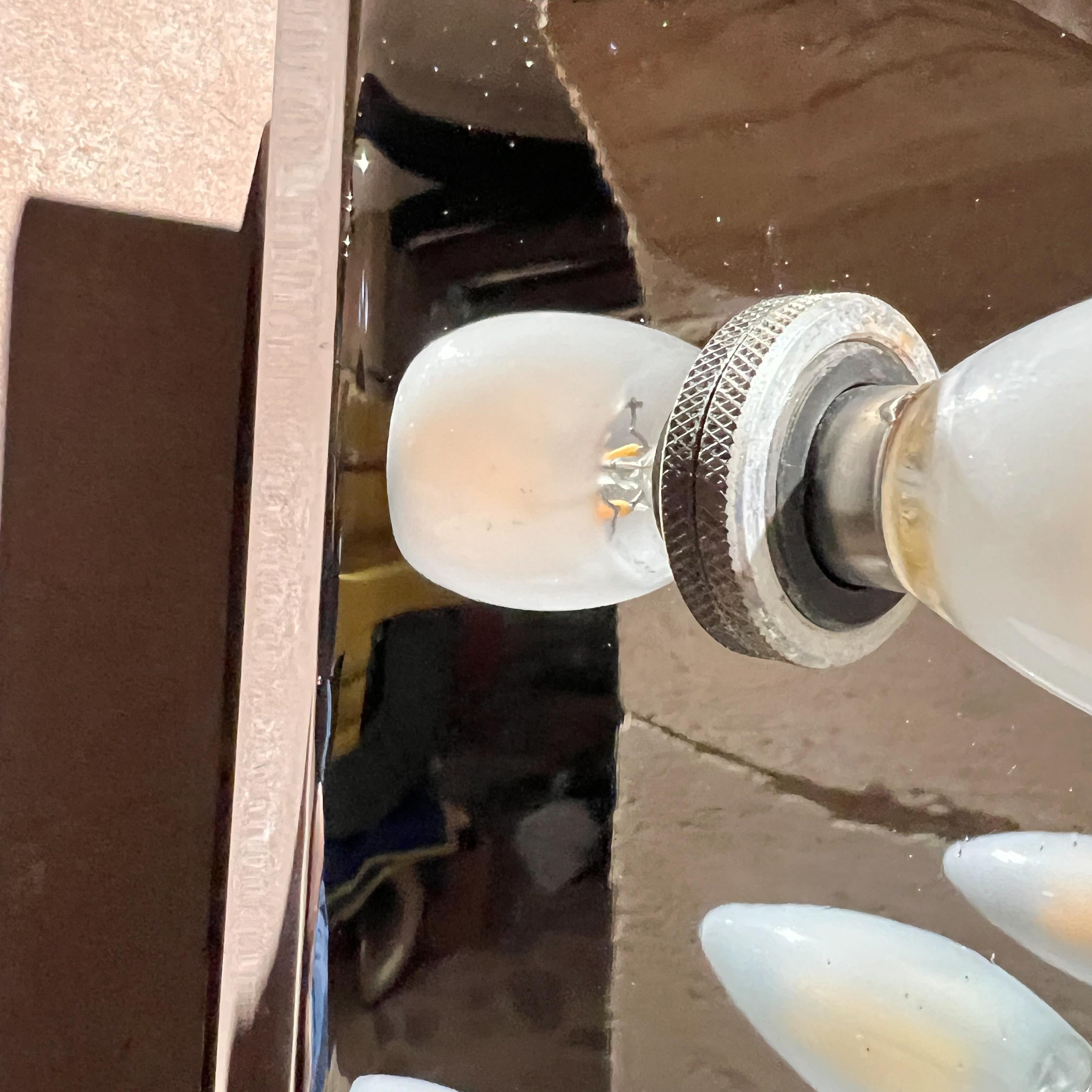 Lightolier 1970 Mod Chrome Panel Wall Lamp Mid Century Modern Ceiling Plafonier in vendita 1