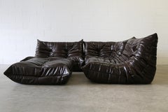 1970s Ligne Roset Togo Sectional Sofa Set by Michael Ducaroy, New Leather