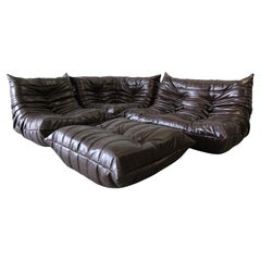 1970er Ligne Roset Togo Sektionssofa-Set von Michael Ducaroy, Neues Leder