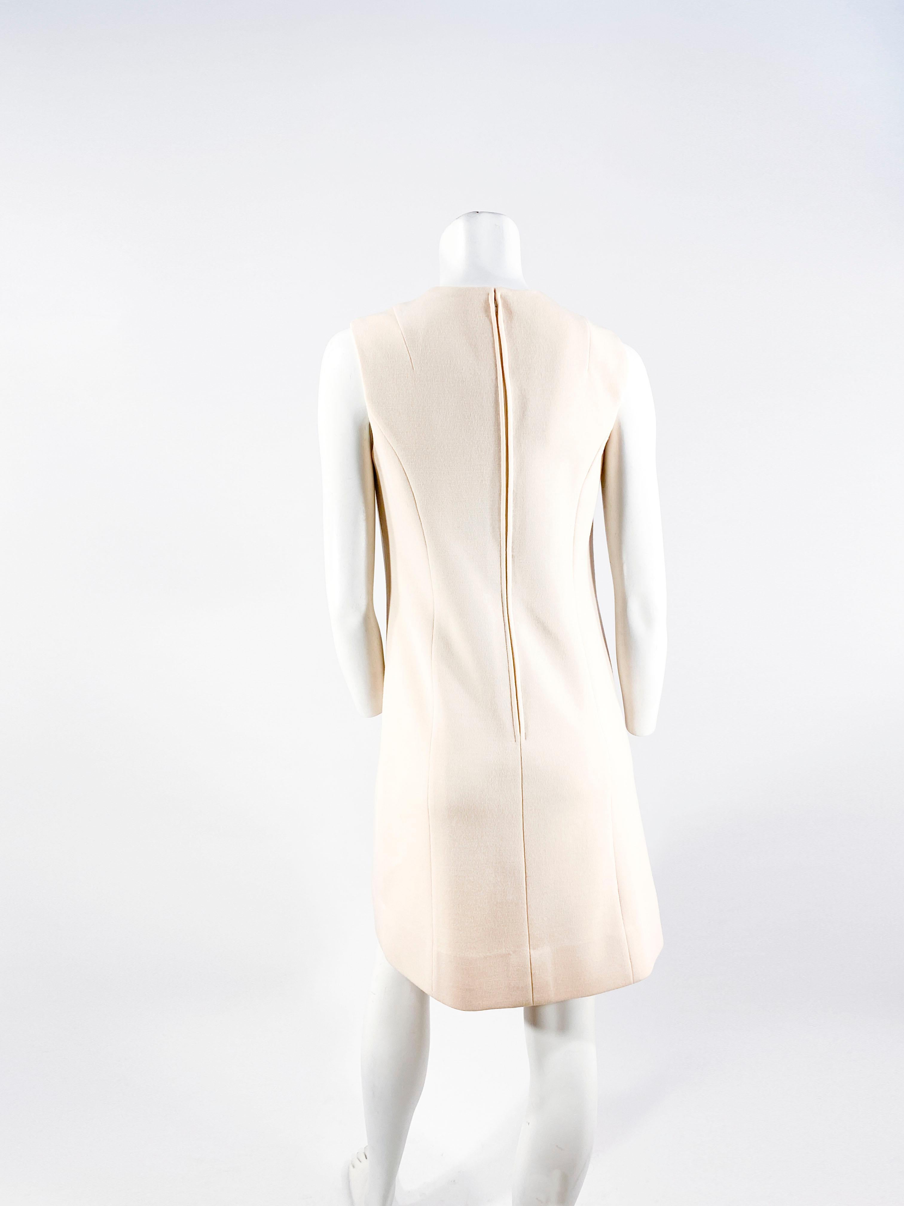 1970s Lilli Ann Ivory Wool Knit Suit with Brass Trim For Sale 3