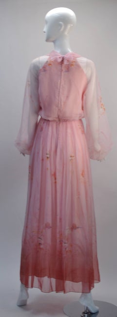 1970s Lillie Rubin Pink Sheer Dress