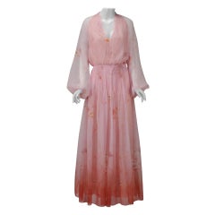 1970s Lillie Rubin Pink Sheer Dress