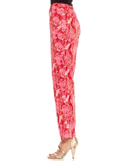 1970S Lilly Pulitzer Pink & Red Polyester Stretch Koala Print Pants