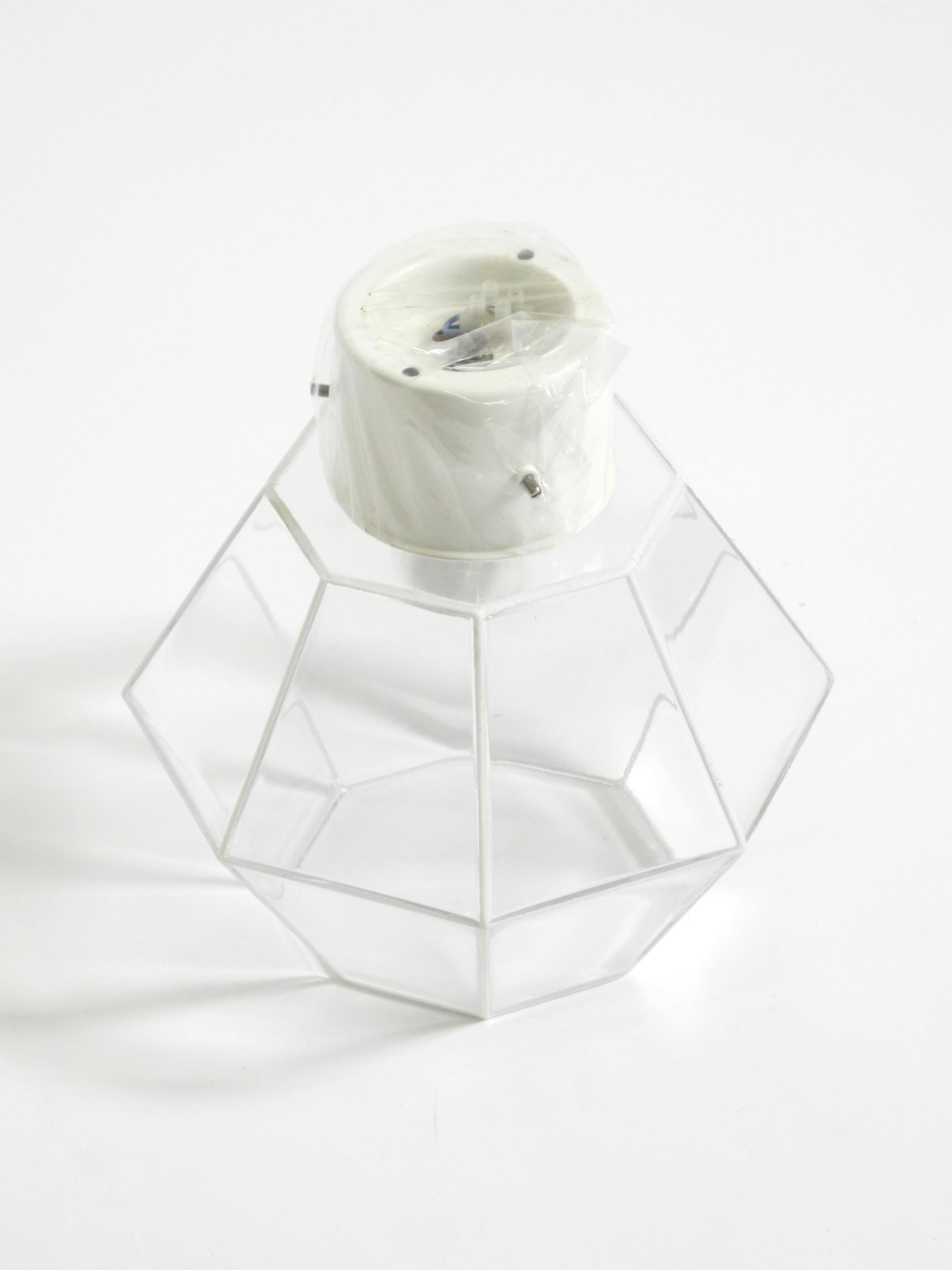 Lámpara de techo de cristal Limburg de los años 70 en forma octogonal con su caja de venta original en venta 4