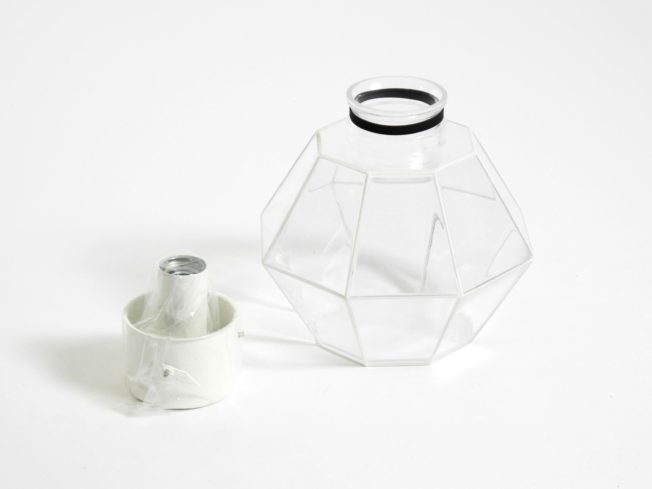 Lámpara de techo de cristal Limburg de los años 70 en forma octogonal con su caja de venta original en venta 6