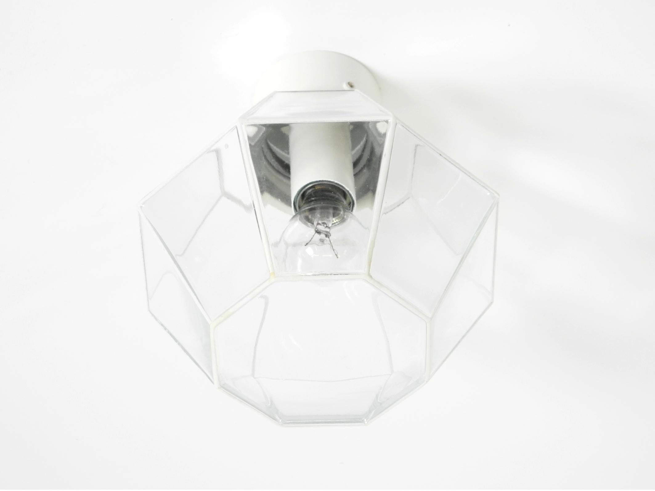 Lámpara de techo de cristal Limburg de los años 70 en forma octogonal con su caja de venta original Era espacial en venta