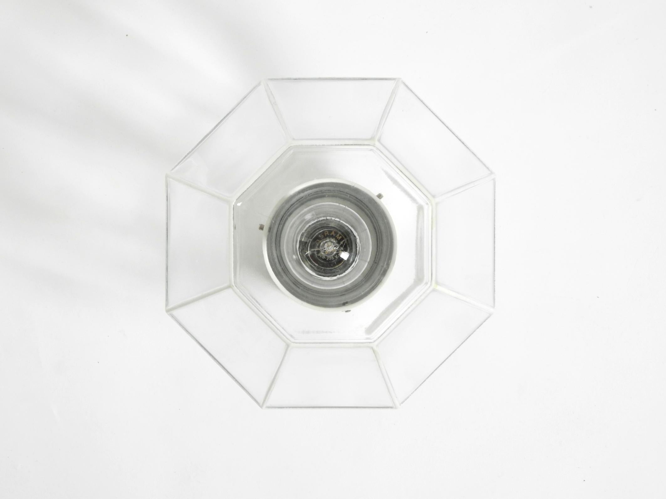 Lámpara de techo de cristal Limburg de los años 70 en forma octogonal con su caja de venta original finales del siglo XX en venta