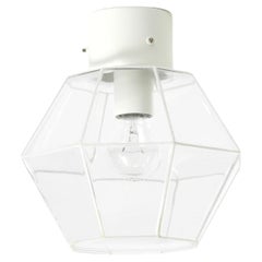 1970s Limburg glass ceiling lamp in octagon shape with its original selling box