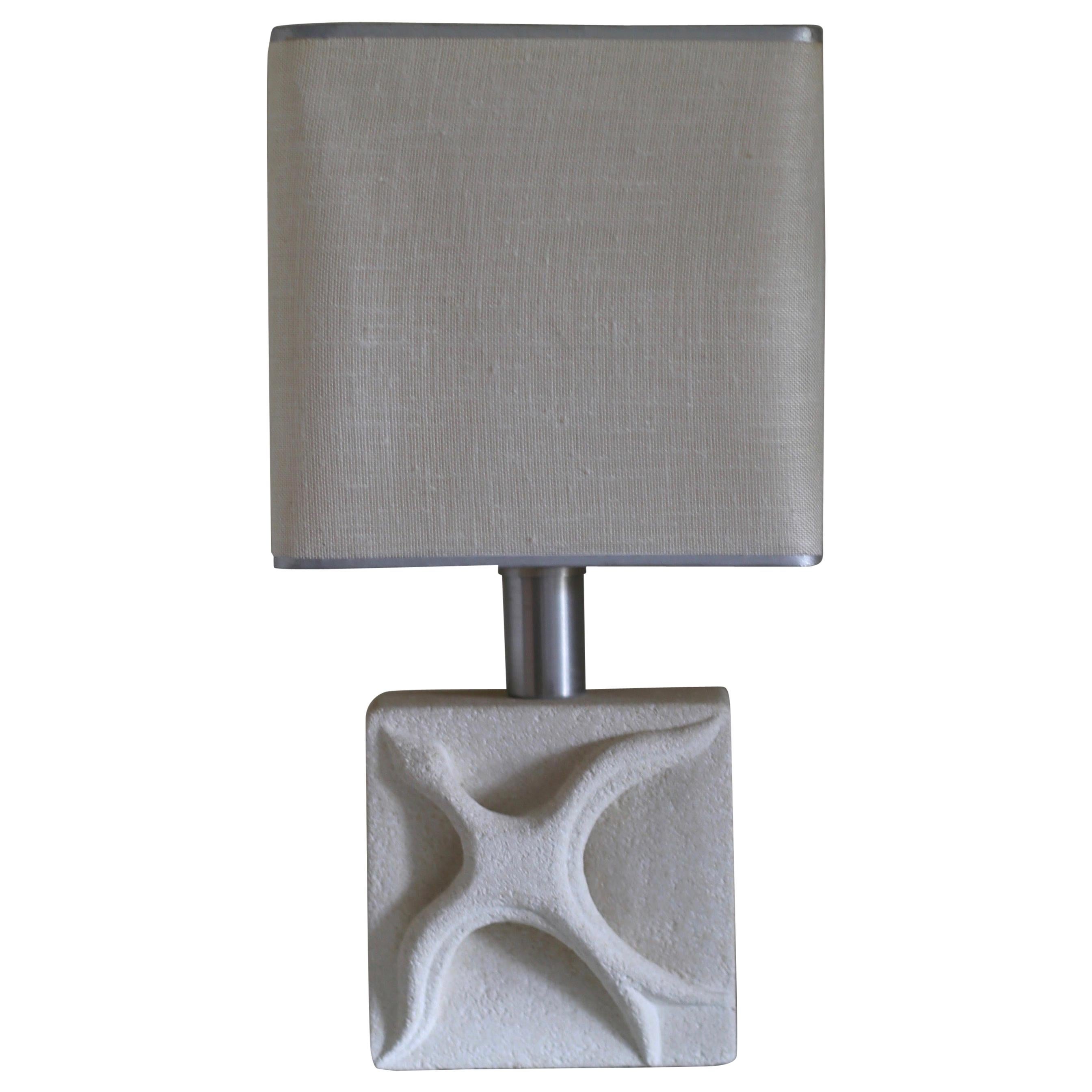 1970s Limestone Table Lamp by Albert Tormos For Sale