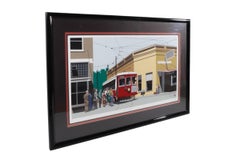 1970’s Limited Edition Serigraph “Fieldsville Trolley” by Armond Fields