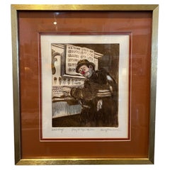 1970's Listed artist George Crionas Color Lithograph Signed A/P Framed