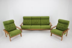 Set da salotto anni '70 in faggio, Cecoslovacchia