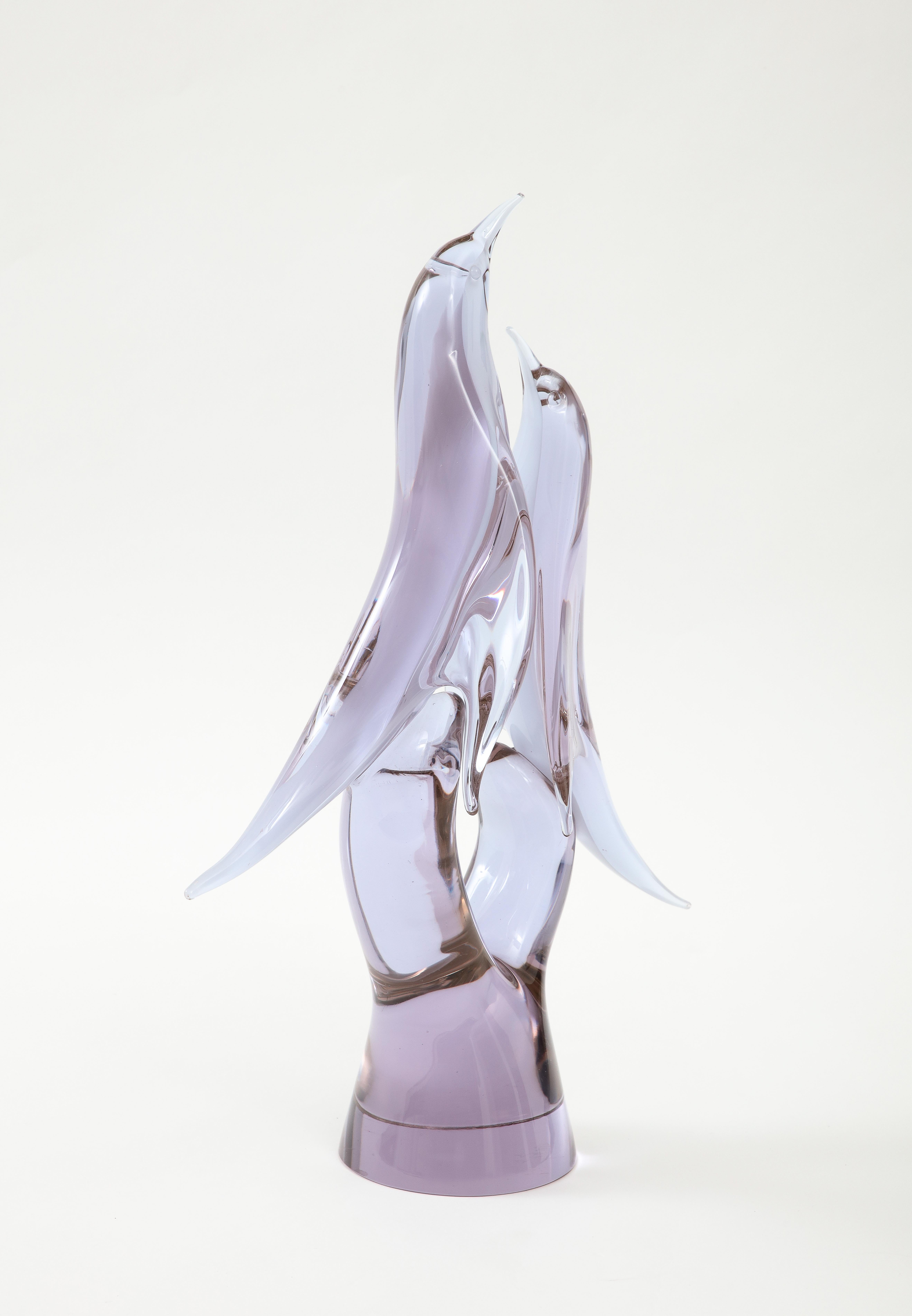 Italian 1970's Livio Seguso Glass Bird Sculpture For Sale