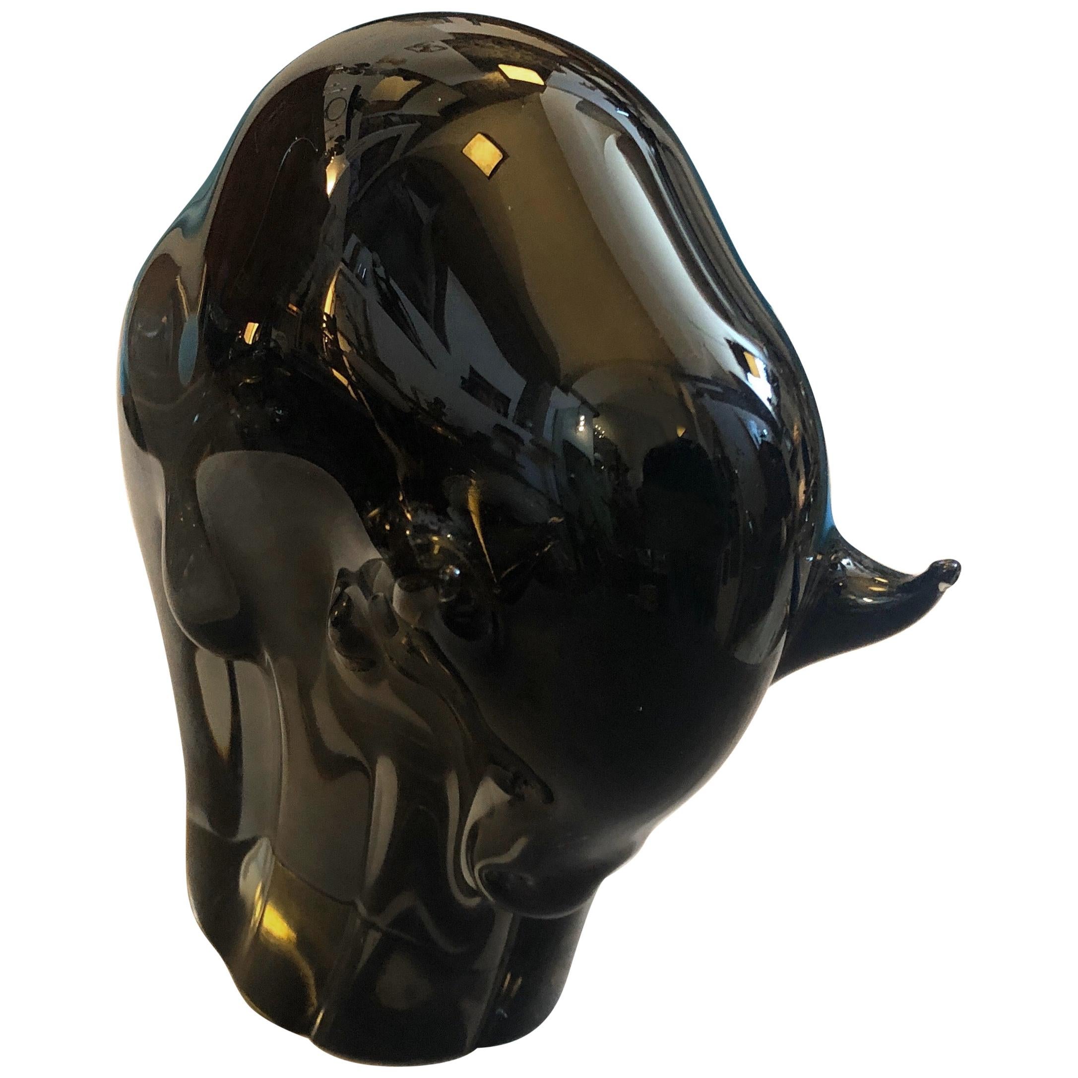 1970s Livio Seguso Mid-Century Modern Brown Murano Glass Bull