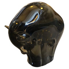 Modernistischer Stier aus braunem Muranoglas von Livio Seguso, 1970er Jahre