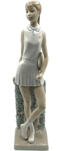 Vintage Lladro Young Girl Glazed Porcelain Figurine Sculpture