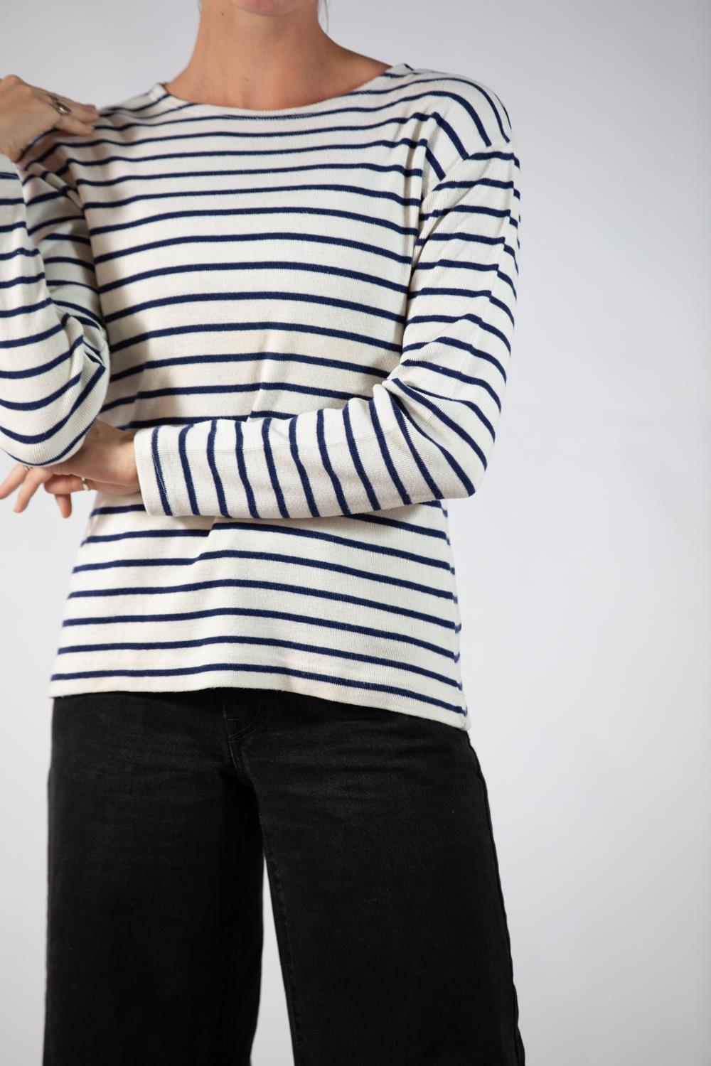 1970S L.L.BEAN White & Blue Cotton Knit Mens Shirt For Sale 3