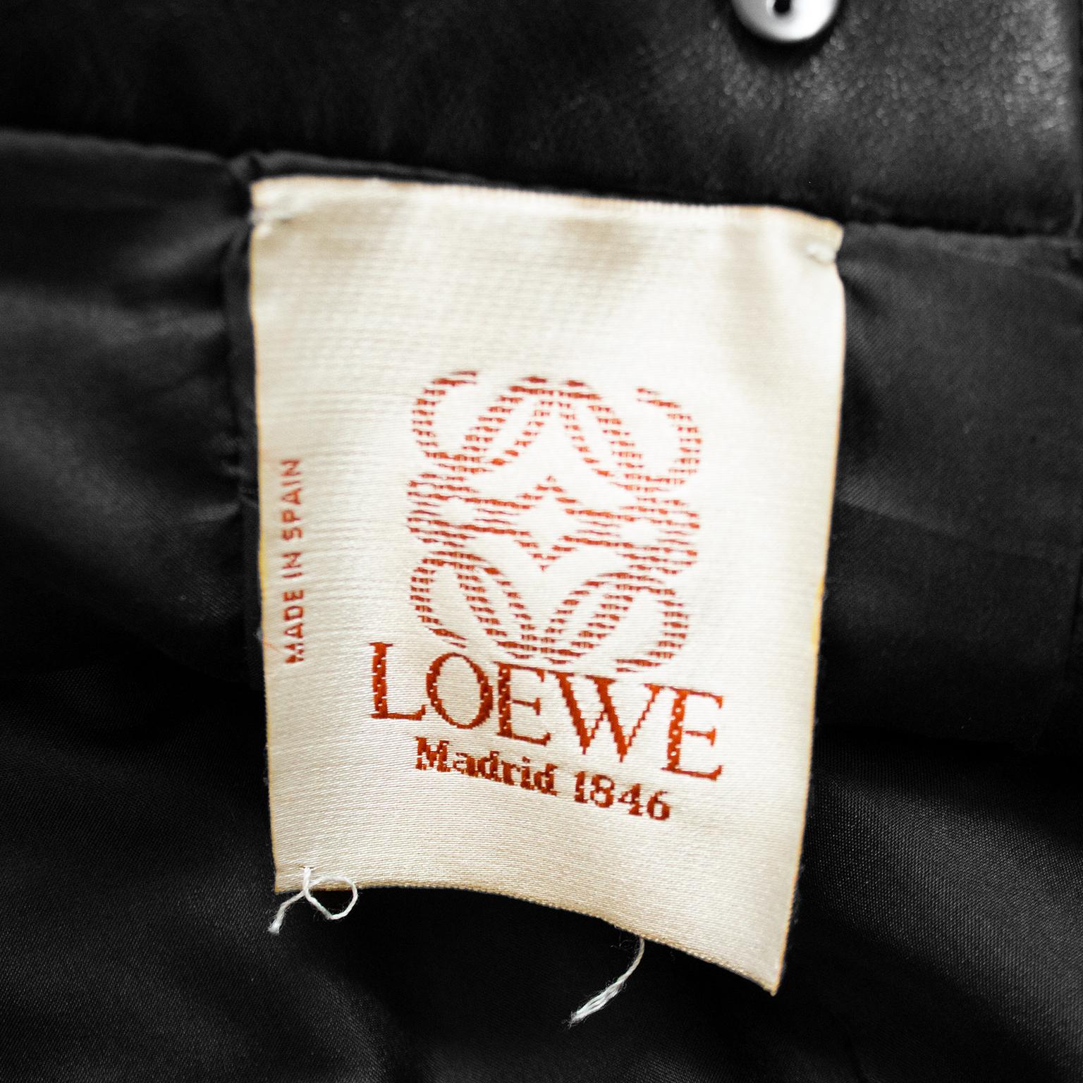 Women's or Men's 1970s Loewe Black Leather High Waisted Pants 