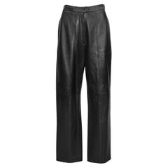 1970s Loewe Black Leather High Waisted Pants 