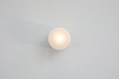 1970's LOM Style Rounded Pillbox Wall Sconce with Large Milk Glass Shade