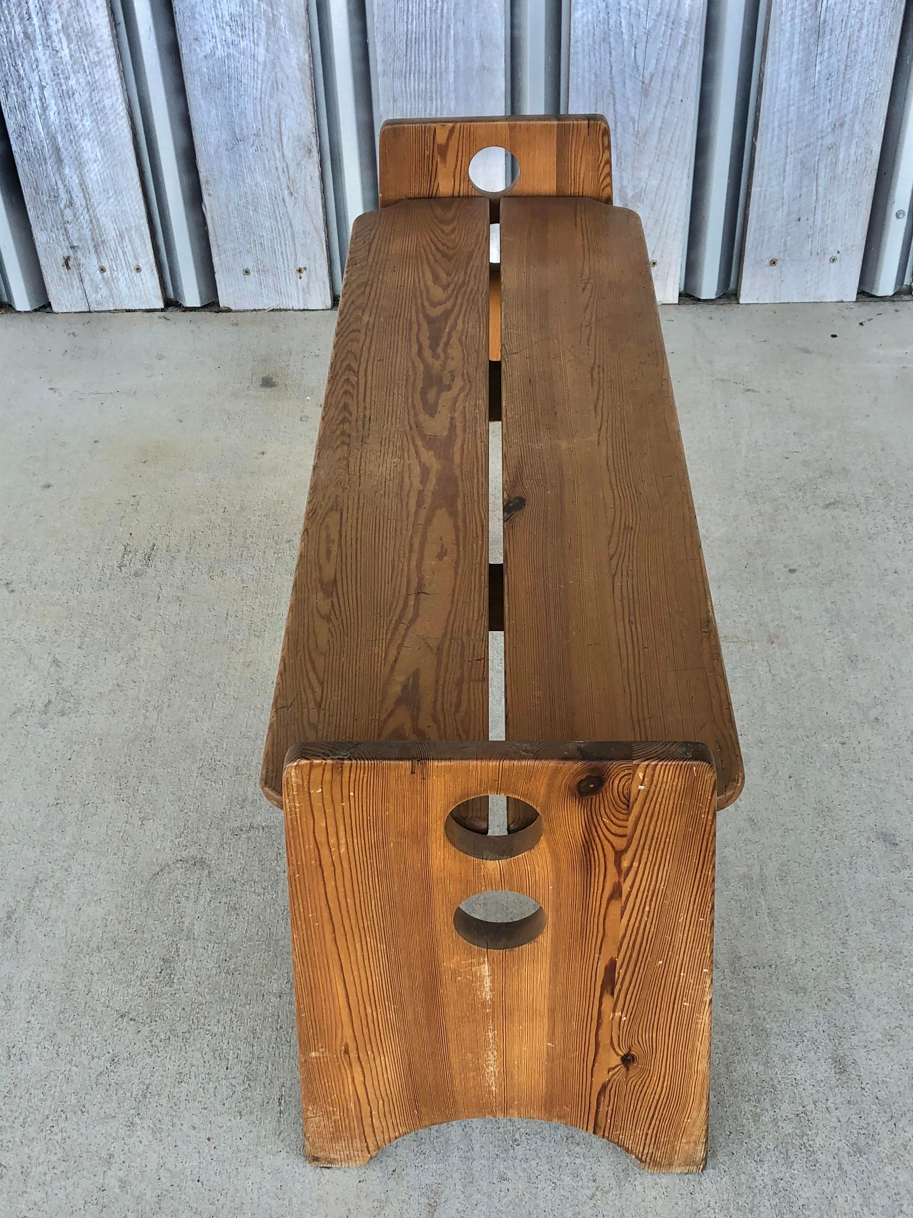 Mid-Century Modern 1970’s Long Pine Bench by Gilbert Marklund For Sale