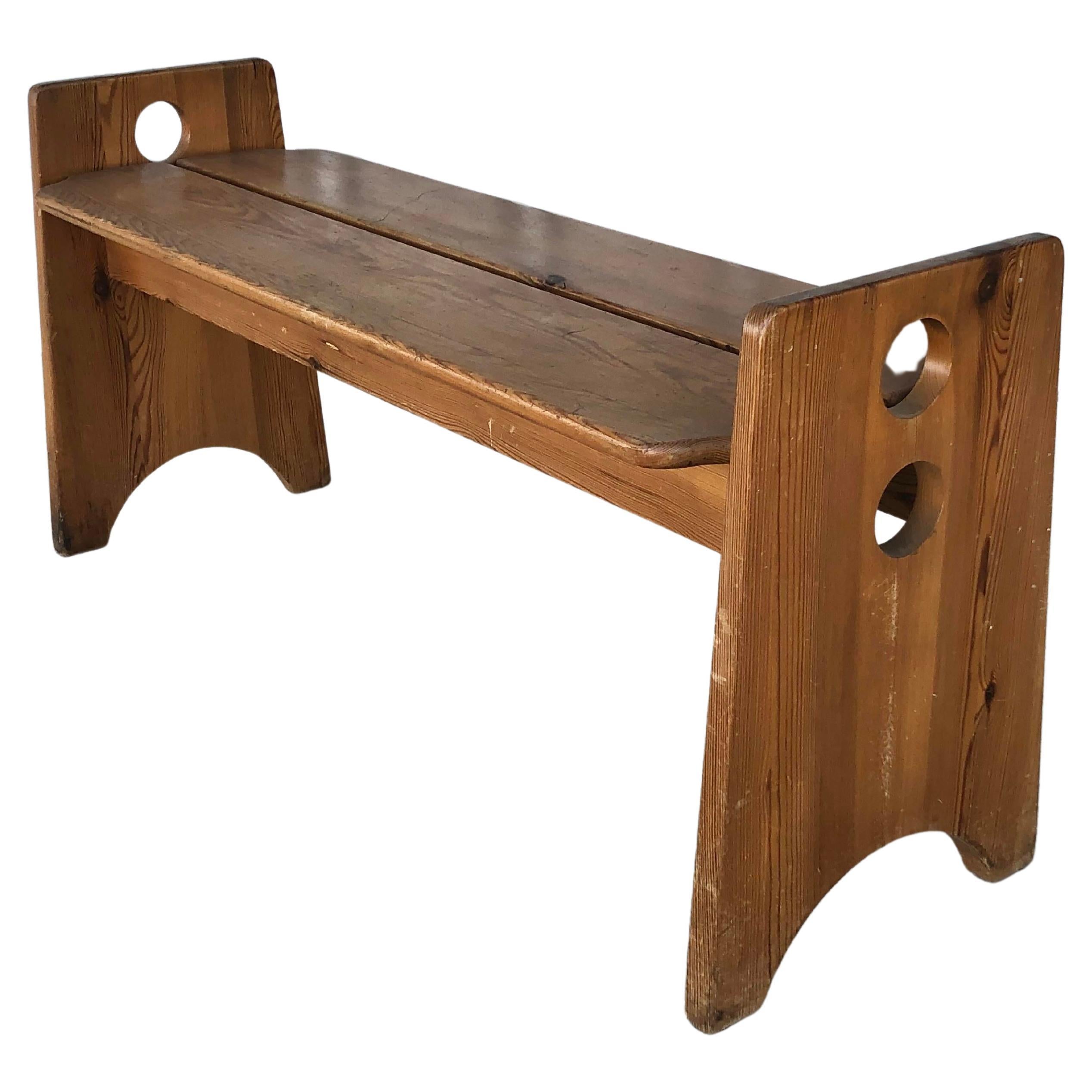 1970’s Long Pine Bench by Gilbert Marklund