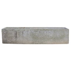 1970s Long Rectangular Concrete Garden Planter Willy Guhl Style