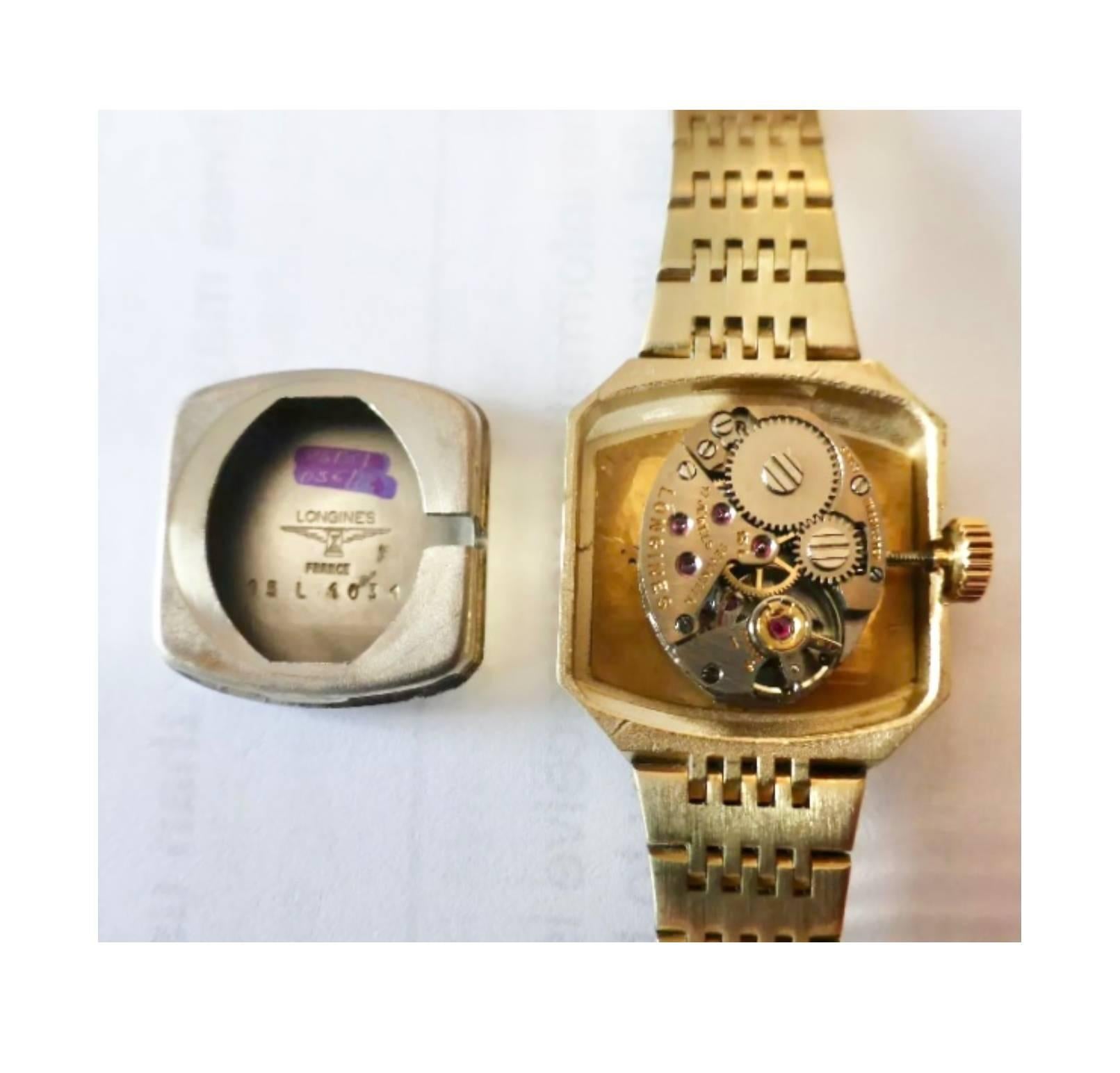 1970s Longines Gold Steel Jewel Wristwatch 4