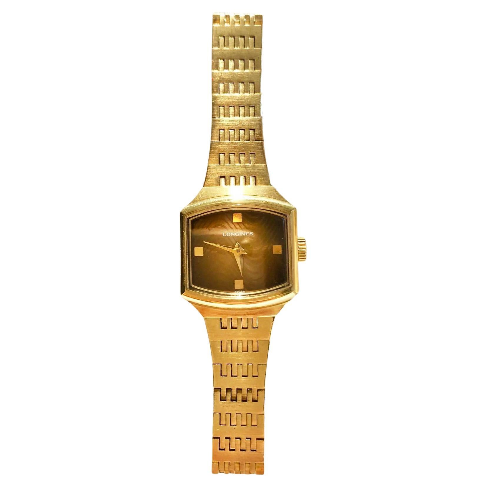 1970s Longines Gold Steel Jewel Wristwatch