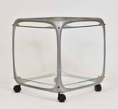 Lorenzo Burchiellaro 1970 Aluminium Cube Form A Bar Trolley Italian