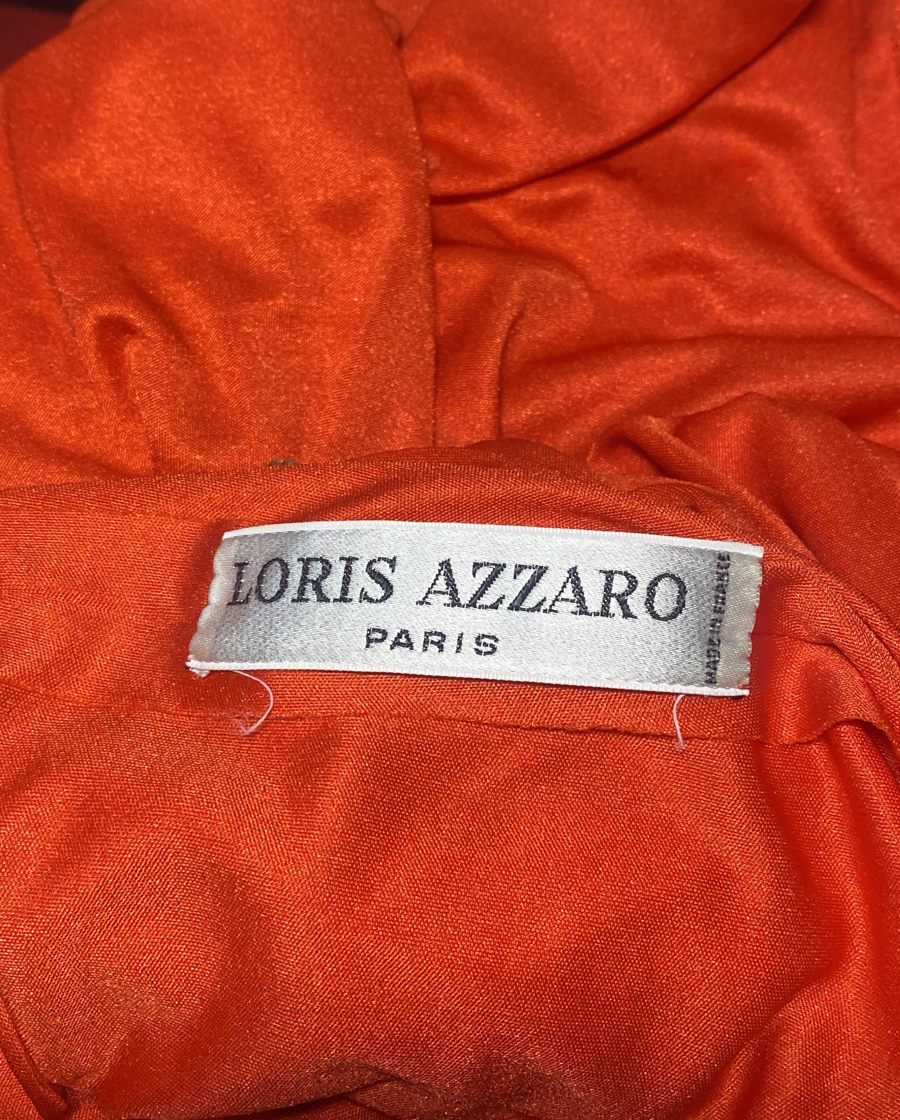 Loris Azzaro - Robe dos nu à trou de serrure rouge des années 1970 en vente 1
