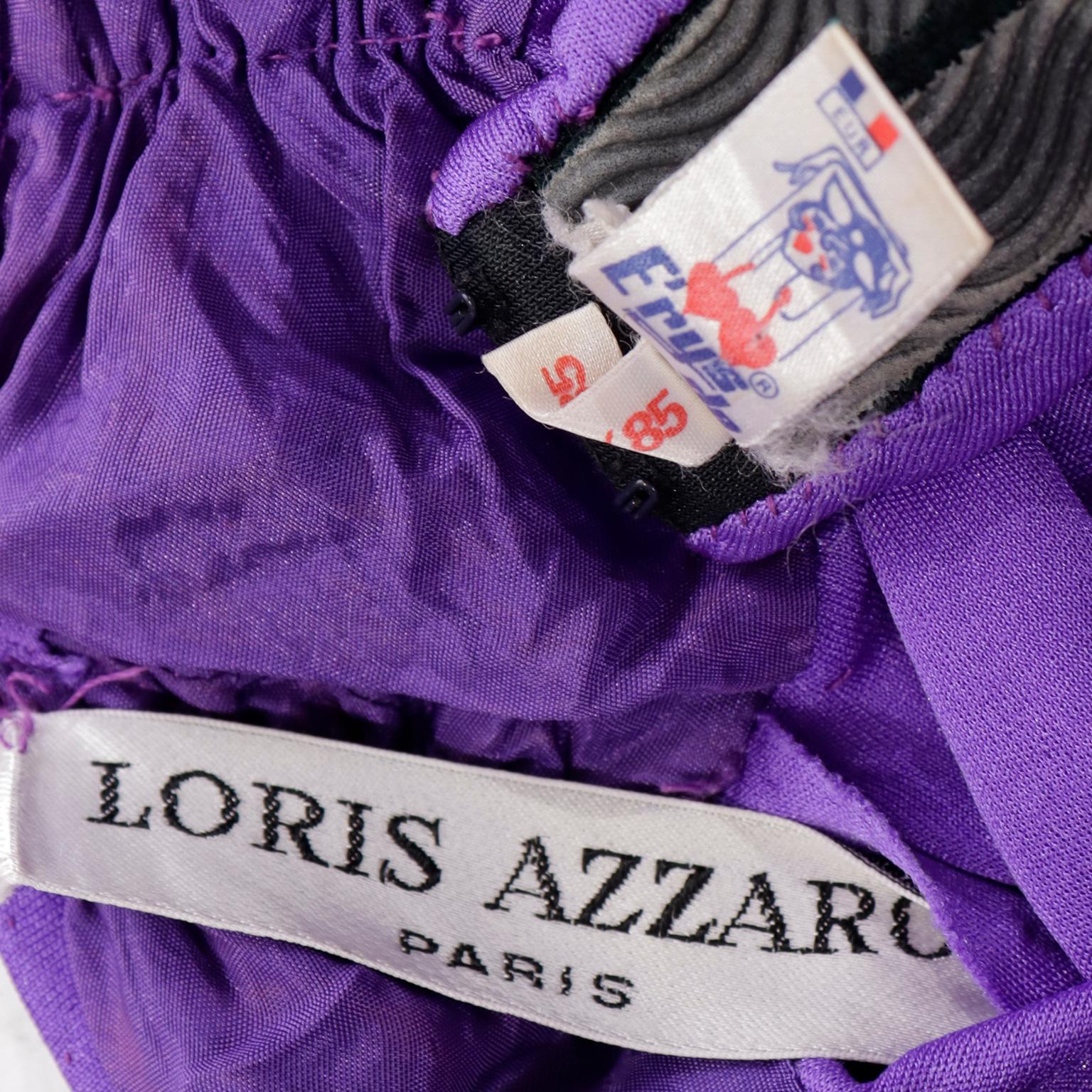1970s Loris Azzaro Strapless Purple Cutout Bra Top Long Vintage Evening Dress 9
