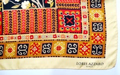 Loris Azzaro „Baum des Lebens“ Seidenschal mit warmem Druck, 1970er Jahre