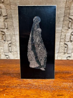 1970s Los Castillo Silver Virgin Mary Plaque Wall Art Taxco Mexico