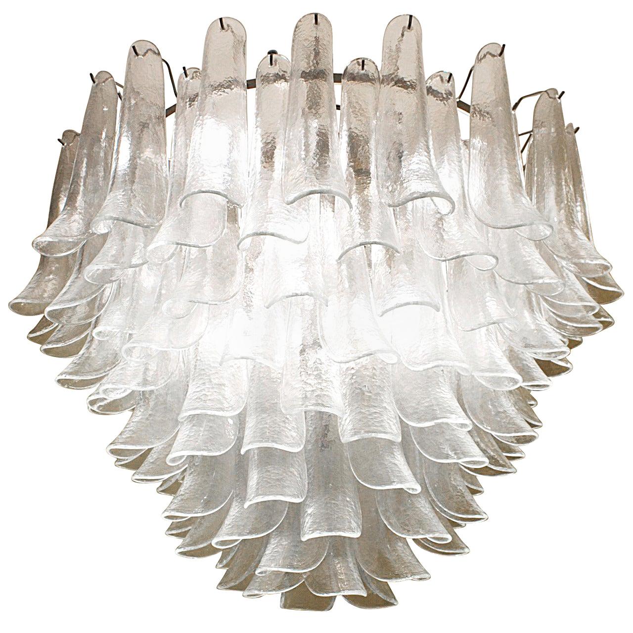 1970s 'Lotus' Chandelier by Murano