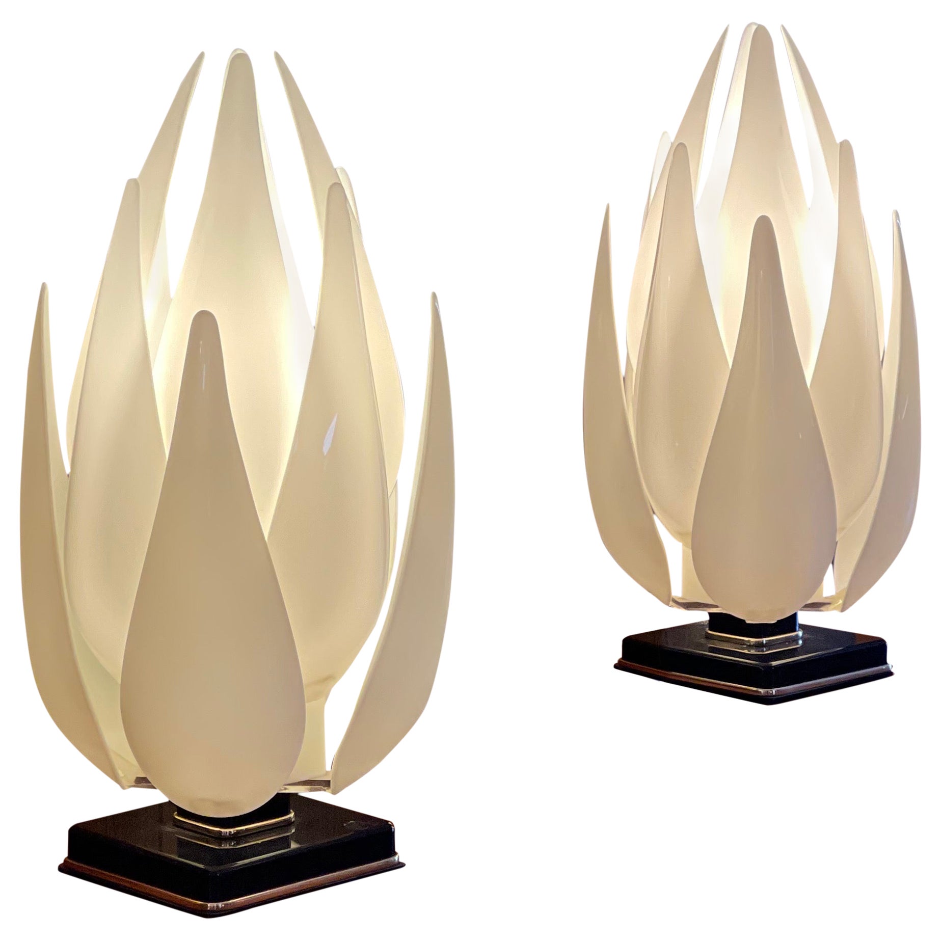 1970s Lotus Lamps by Rougier