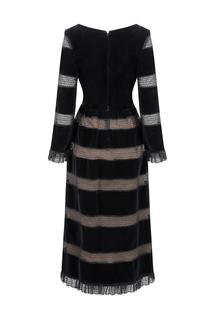 1970s Louis Feraud Haute Couture Black Velvet Dress  In Excellent Condition In London, GB