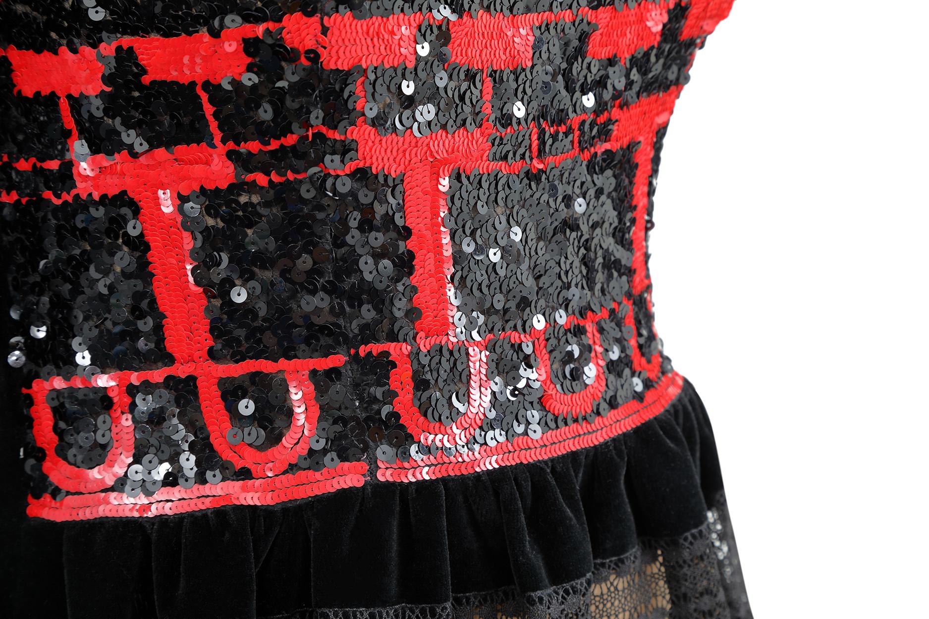 Women's 1970s Louis Feraud Haute Couture Black Velvet Dress 