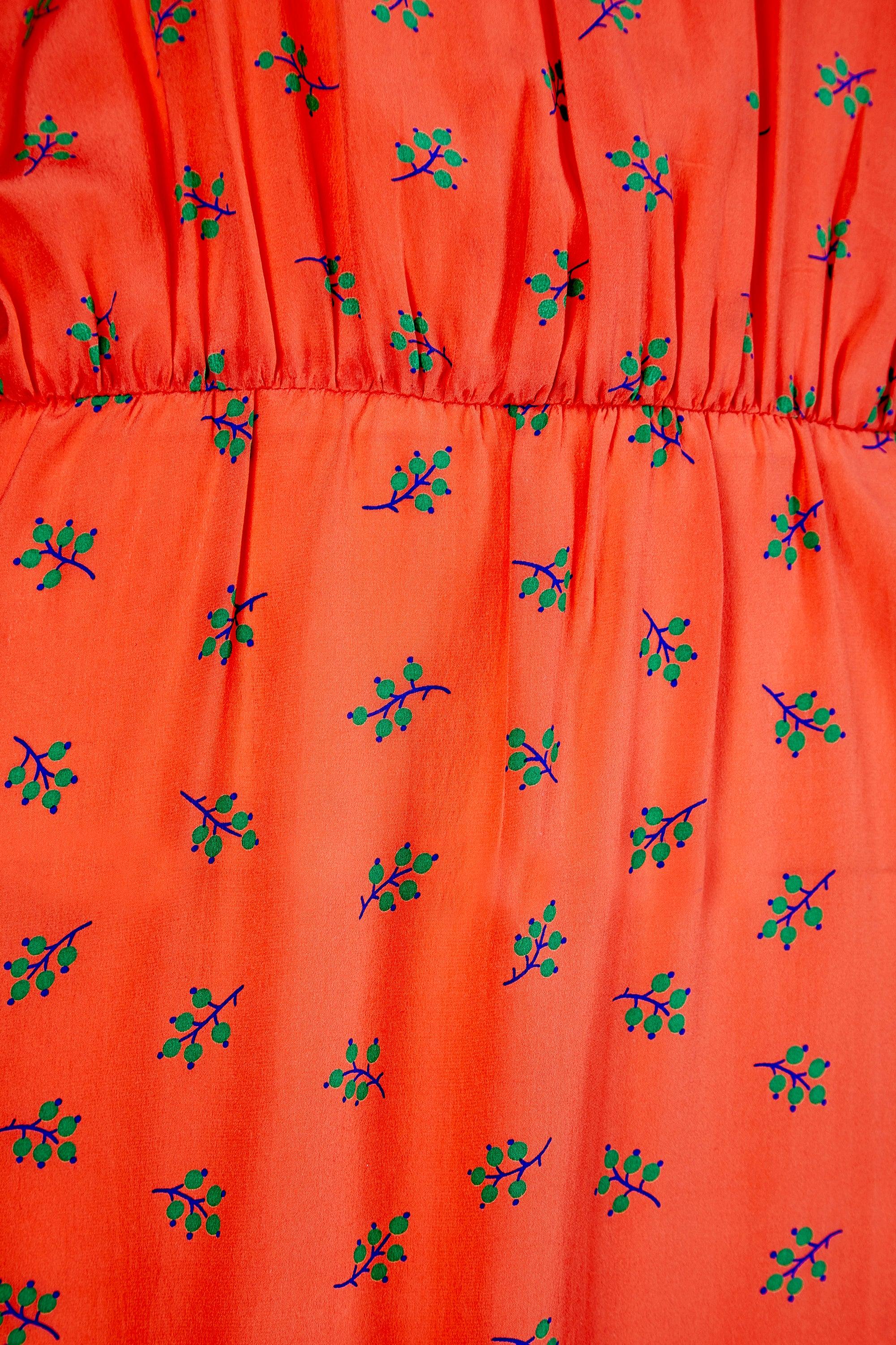 Women's 1970s Louis Feraud Haute Couture Orange Silk Dress For Sale