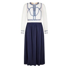 1970s Louis Feraud Haute Couture Silk Embellished Dress