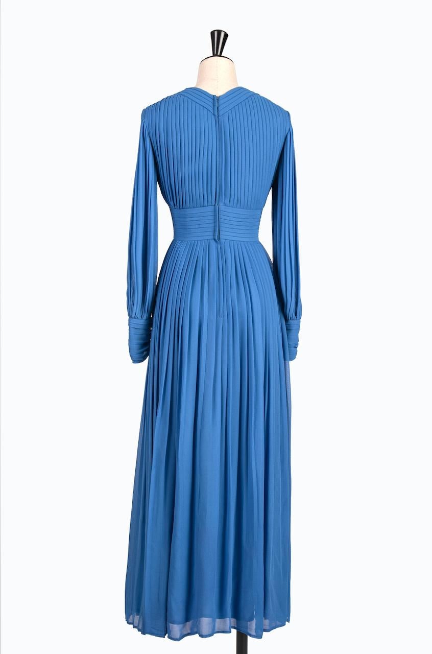 cornflower blue chiffon dress