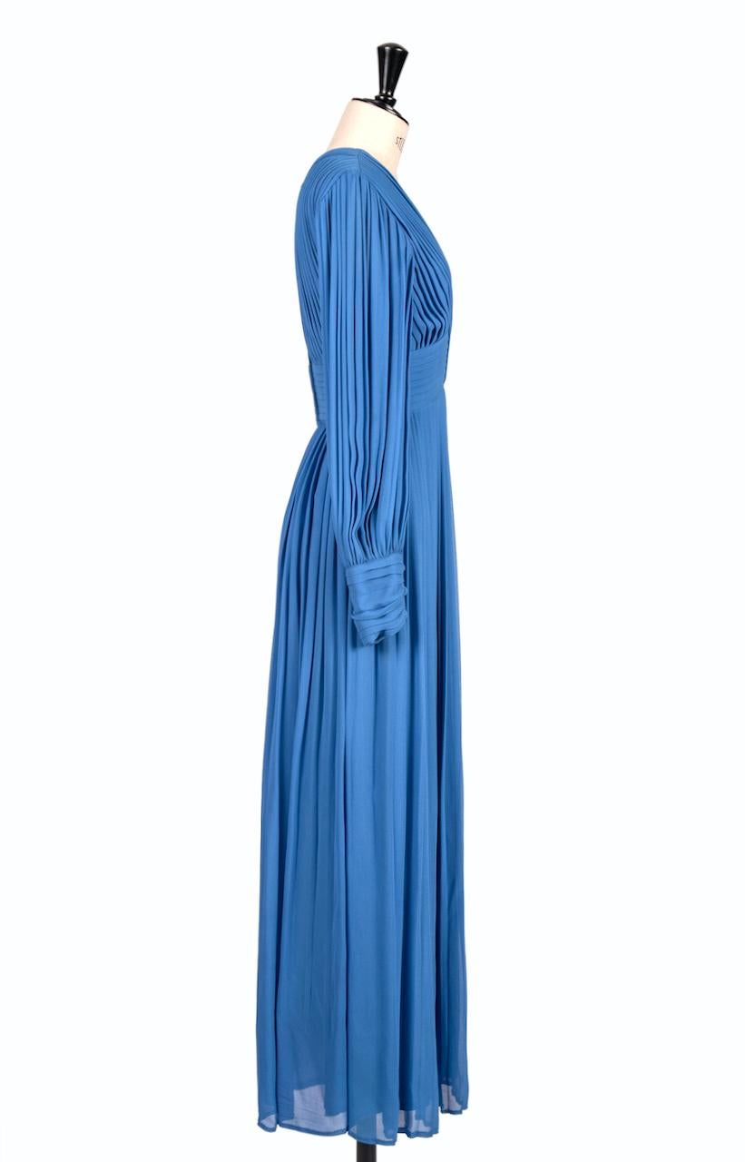 cornflower blue chiffon gown