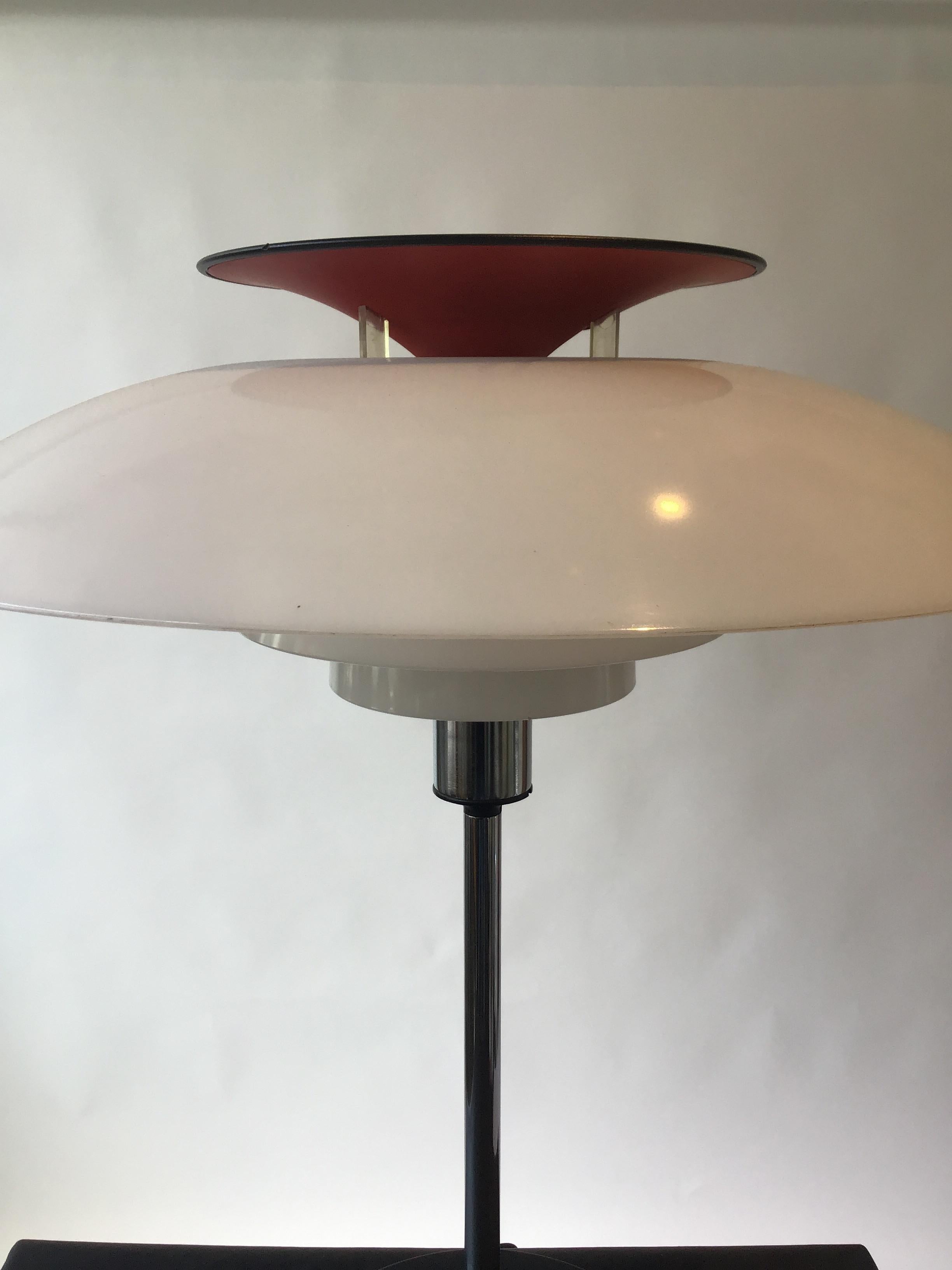 Late 20th Century 1970s Louis Poulsen Red Table Lamp