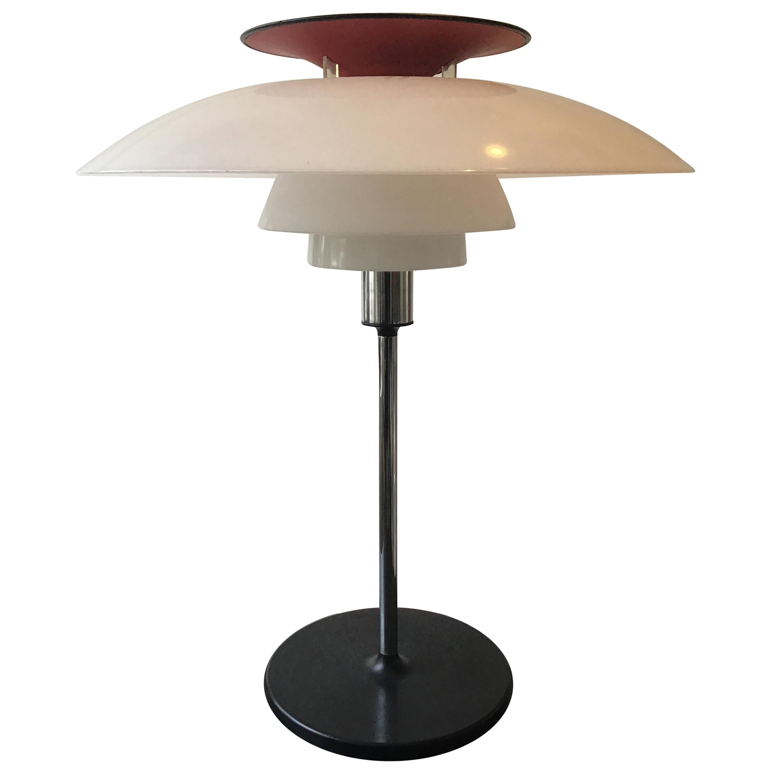 1970s Louis Poulsen Red Table Lamp