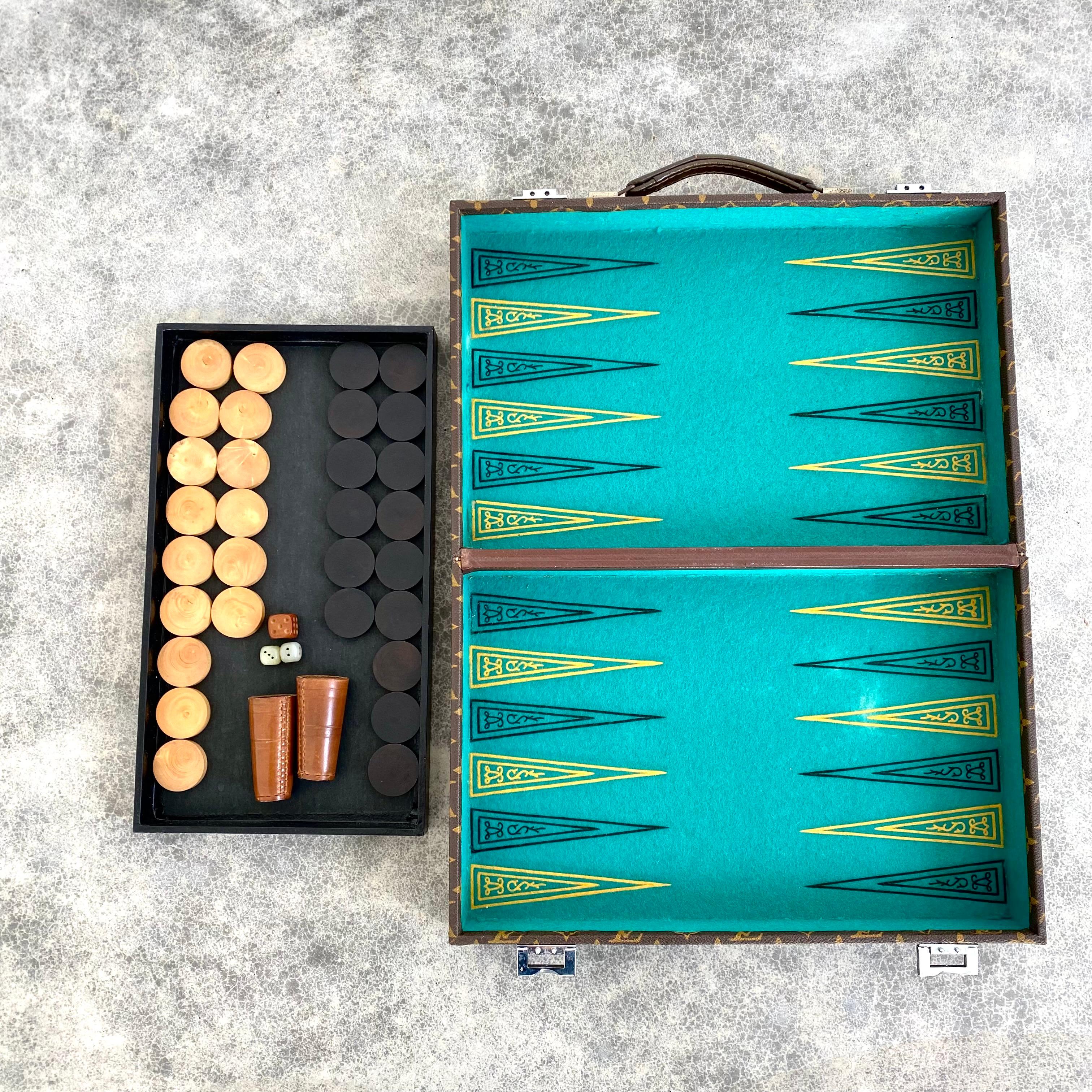 Mid-Century Modern 1970s Louis Vuitton Backgammon Briefcase
