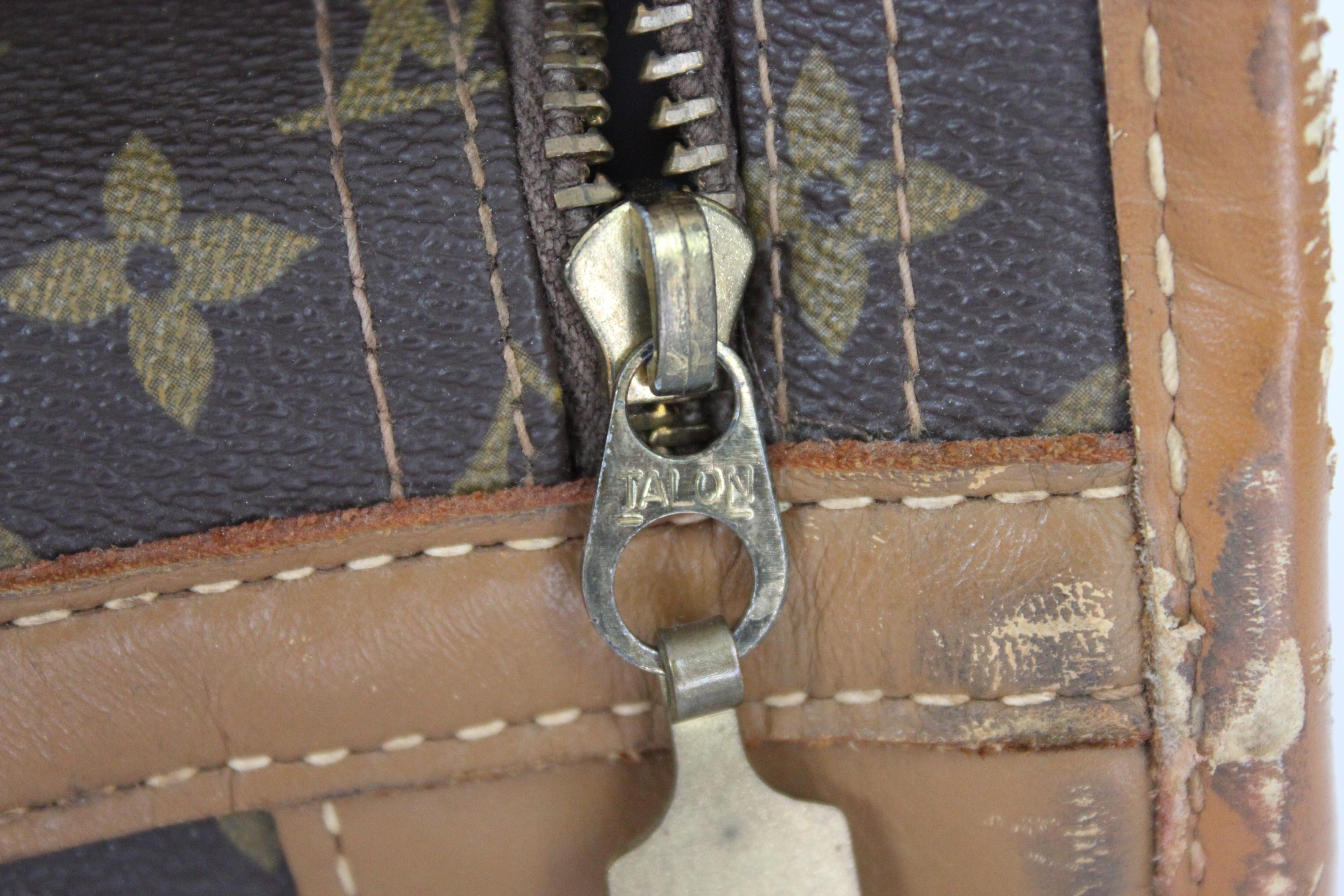 1970s Louis Vuitton Marrón Beige Lona Cuero Maleta Equipaje Pullman 75 15