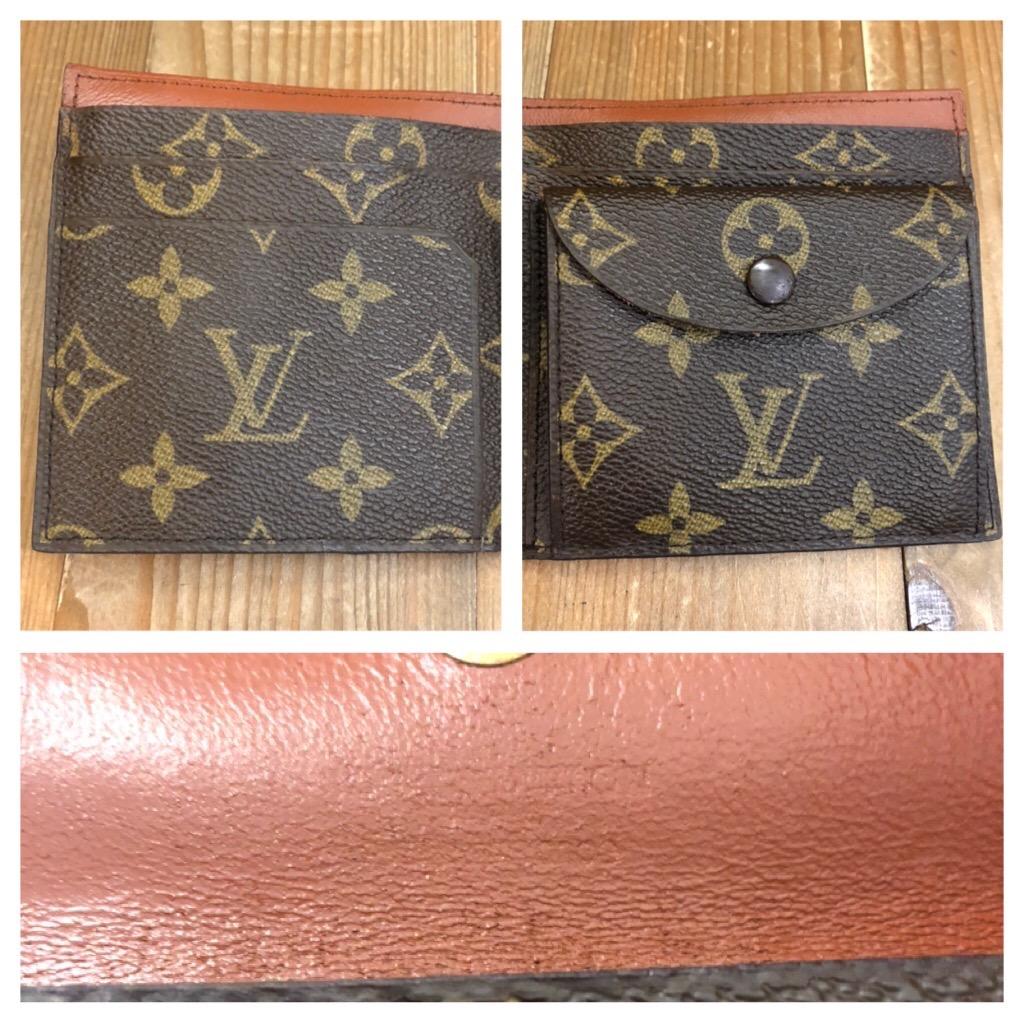 1970s LOUIS VUITTON Monogram Bilfold Wallet with Monogram Canvas Interior Unisex 1