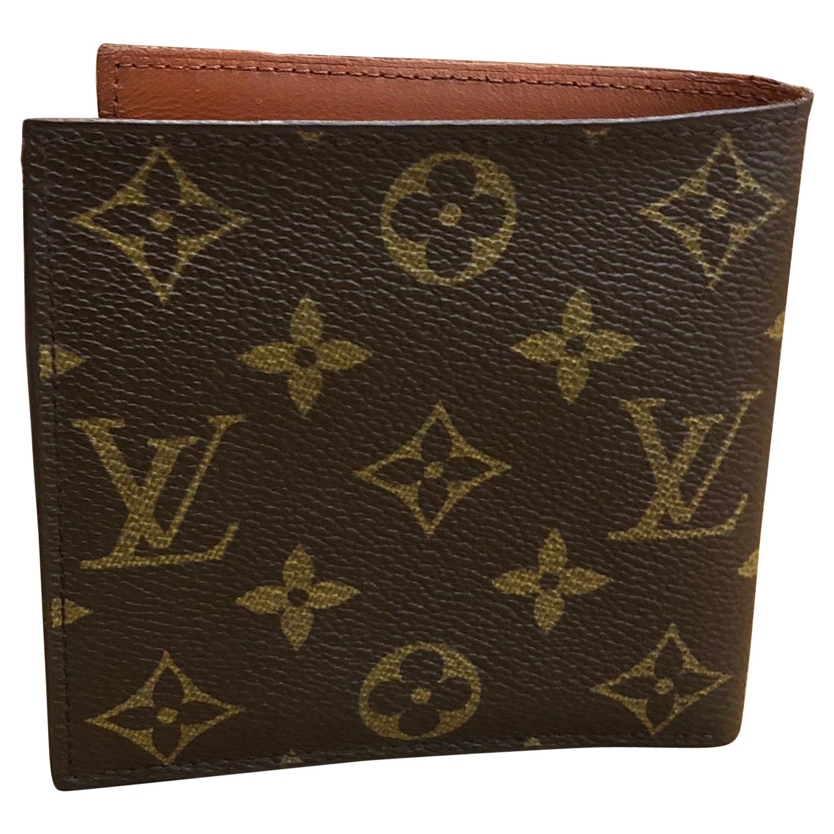 1970s LOUIS VUITTON Monogram Bilfold Wallet with Monogram Canvas Interior Unisex