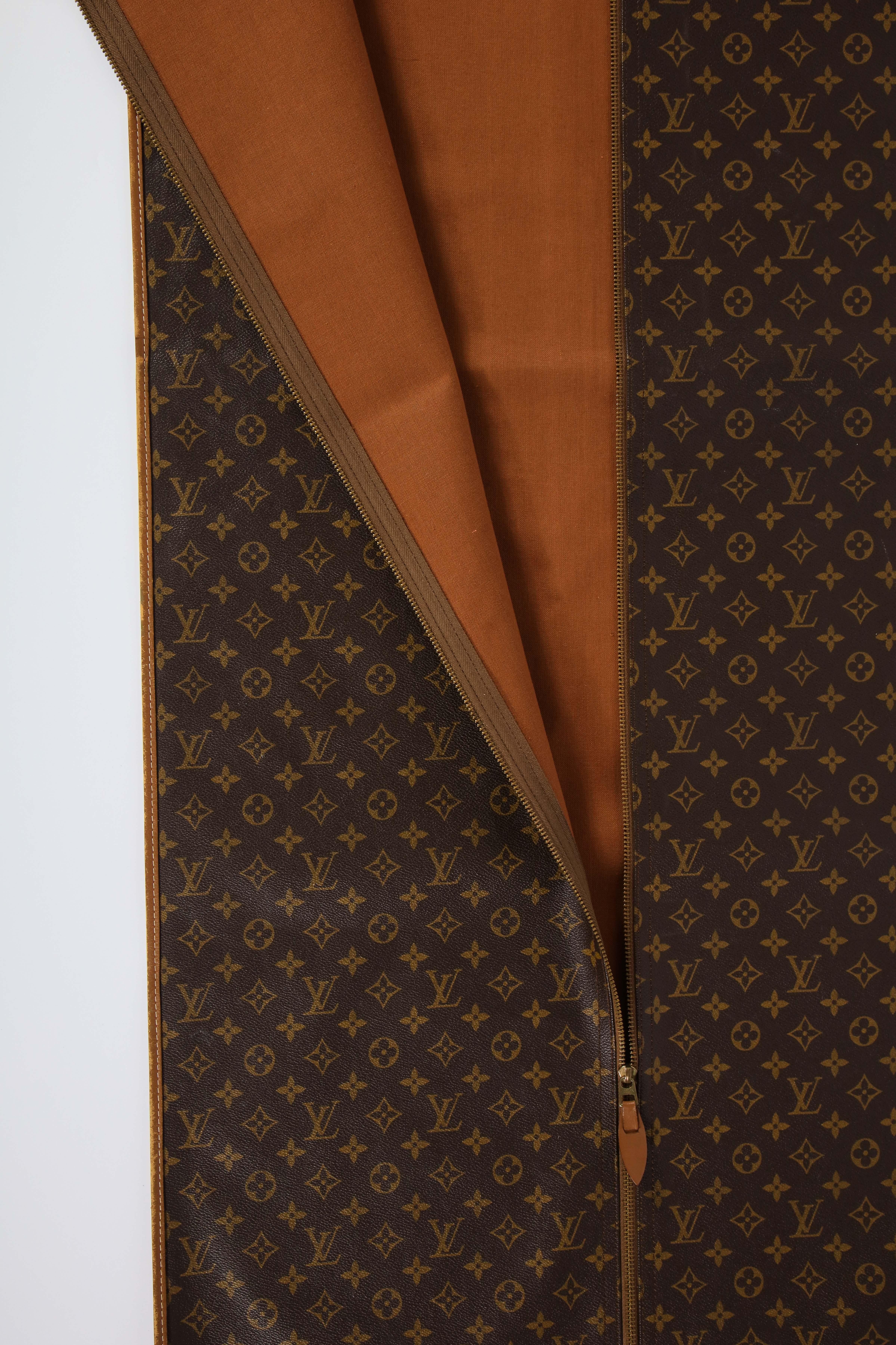 1970s Louis Vuitton Monogram Brown Coated Canvas Garment Bag 4