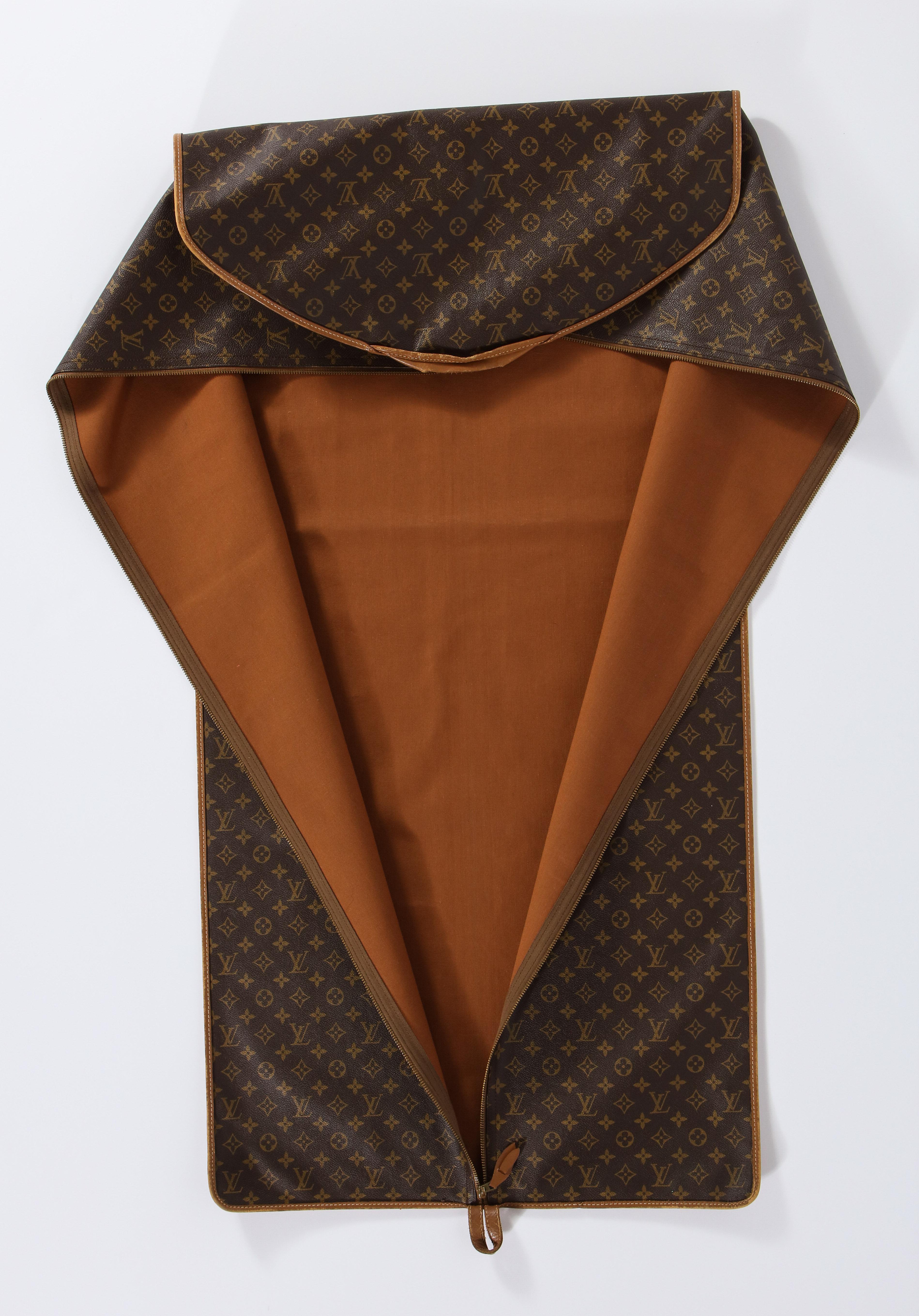 1970s Louis Vuitton Monogram Brown Coated Canvas Garment Bag 5